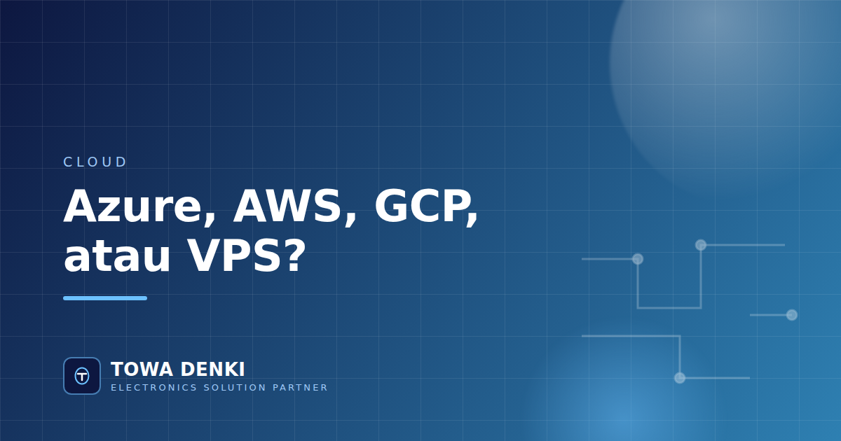 Ilustrasi pilihan layanan cloud: Azure, AWS, GCP, dan VPS